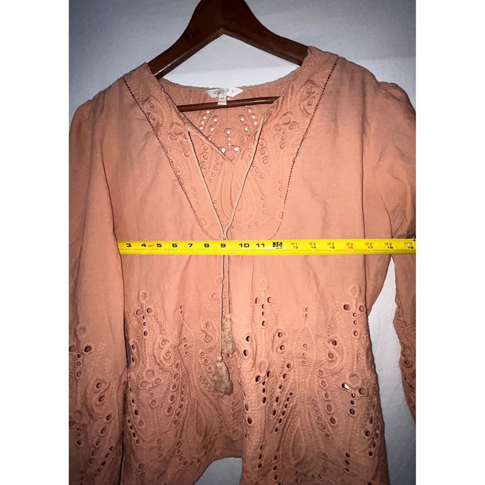 Adiva Women's‎ XL Top Blouse Long Sleeve Eyelet Embroidered Boho Casual - Picture 5 of 6